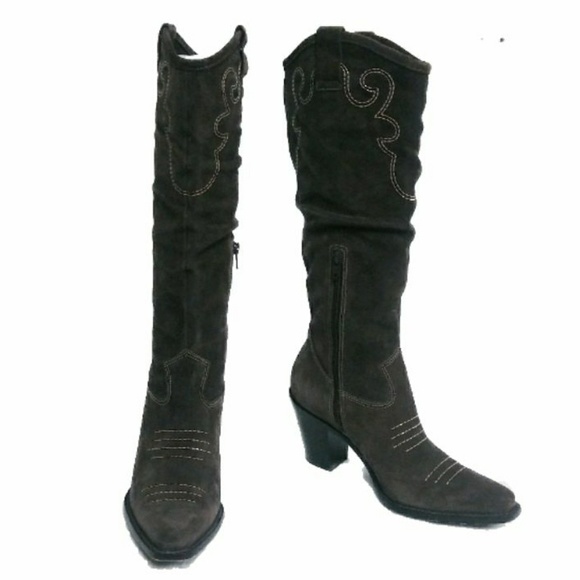 Via Spiga Vintage Brown Suede Gaucho Boots Sz 5.5 - Picture 2 of 8